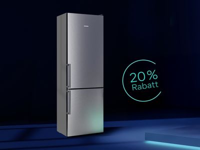 Dunkelblauer Raum mit Hausger&auml;ten von Siemens und dem Hinweis auf die Siemens Days mit 20 % Rabatt im Siemens Online Shop