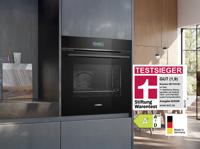 Siemens Testsieger Backofen HB774G1B1, ausgezeichnet von Stiftung Warentest, Energieeffizienzklasse A+ und Made in Germany