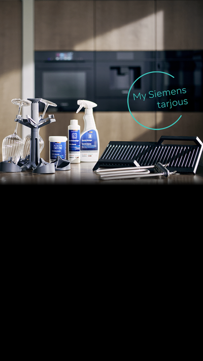 Keitti&ouml;saarekkeen puhdistus ja hoito, lis&auml;varusteet ja varaosat, kuvassa My Siemens -tarjouskuvake.