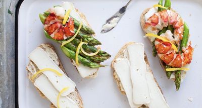 Asparagus & Lobster Grilled Cheese Sandwich