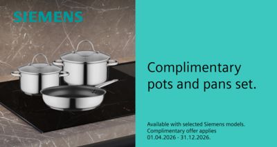 Three pots and pans together with promotion dates