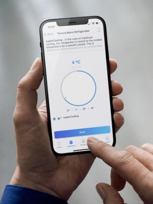 Detalle de la selecci&oacute;n de temperatura en la app Home Connect