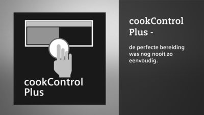 Siemens cookControl Plus-bedieningspaneel met programma-selectie en aan/uit-knop
