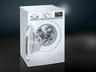 Detaljbilde av en Siemens Home Connect vaskemaskin 