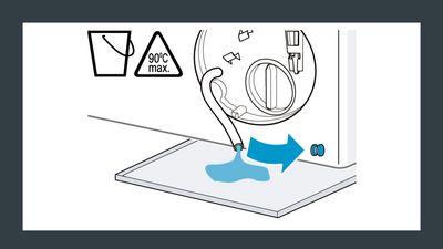 Siemens Home Appliances Service – Illustrasjon av hvordan du fjerner blokkering av pumpen, trinn 2