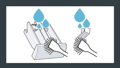 Schritt 2 der schrittweisen Anleitung für die Reinigung der Waschmittellade