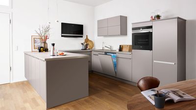Siemens gefräste Küchenfront Grau
