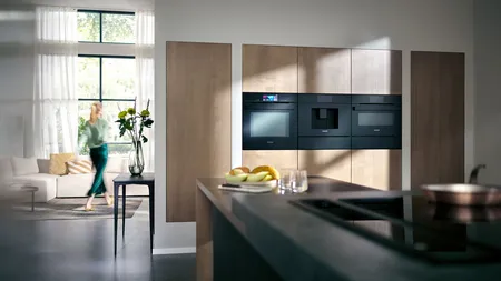 Cooking and baking appliances shown in a kitchen