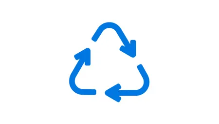 Icono reciclaje Balay azul sobre fondo blanco