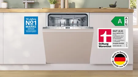 Der vollintegrierte Serie 6 Geschirrspüler SMD6ECX12E glänzt mit Gesamtnote GUT (2,2)