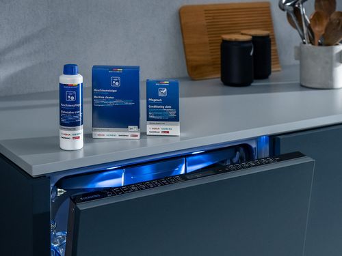 Siemens-Hausgeräte-Reinigungs- und Pflegeprodukte für Geschirrspüler