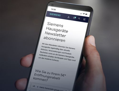 Der Siemens Newsletter auf einem Smartphone. 