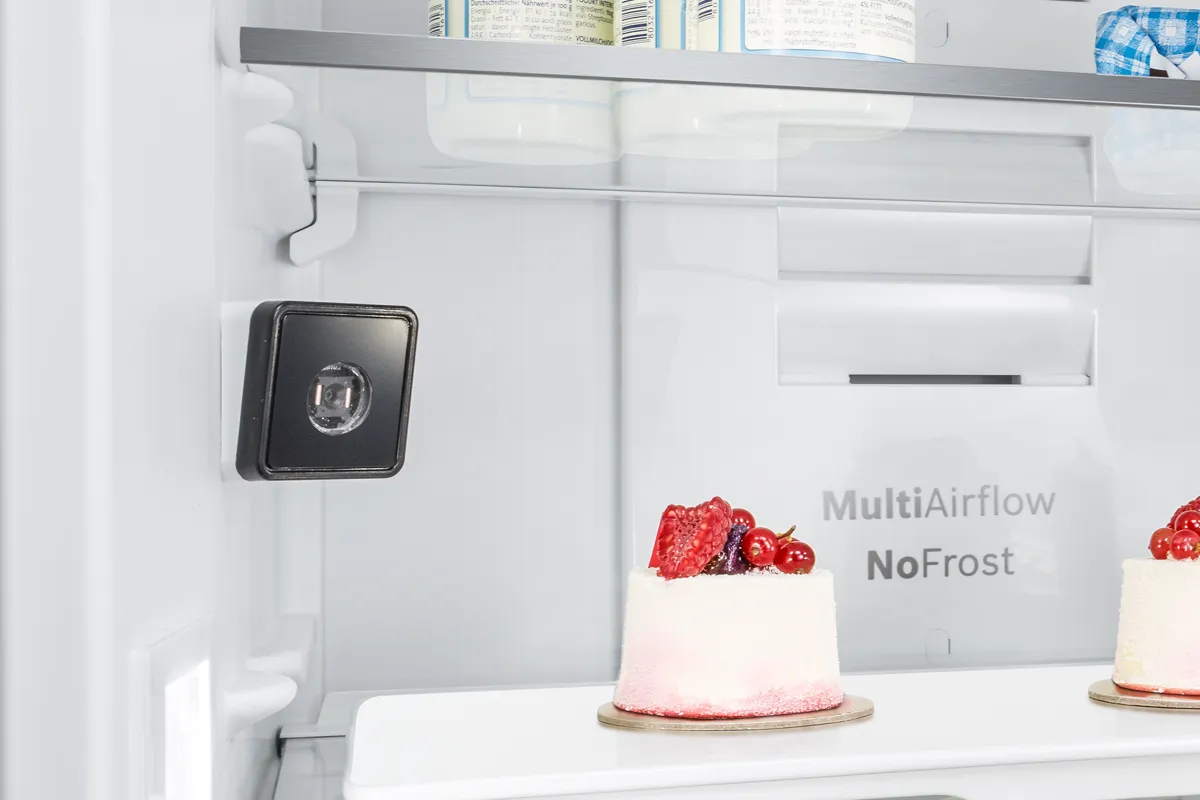 Fridge's inside fitted with a camera to show its innovativeness.
