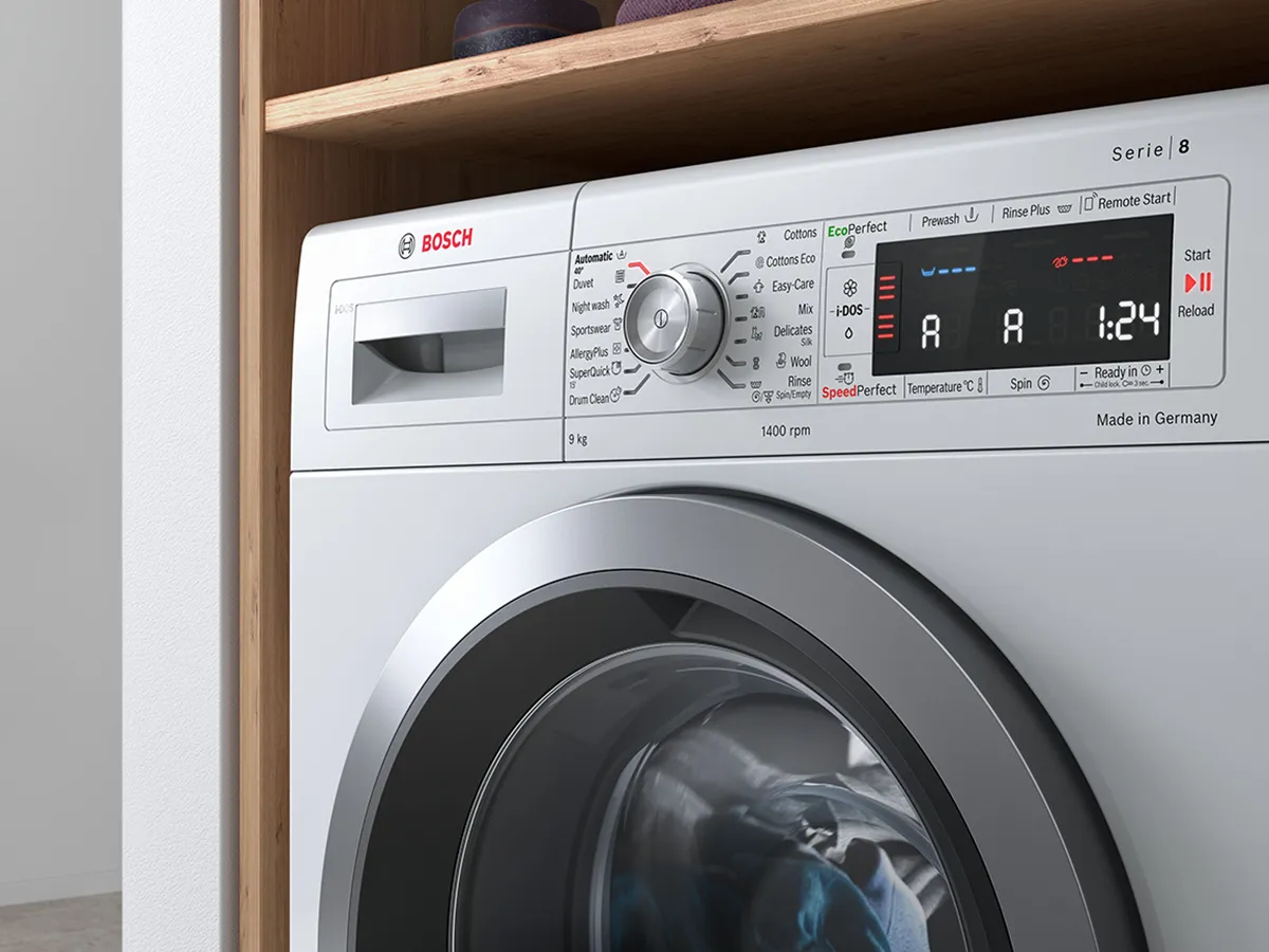 Close up of washing machine display
