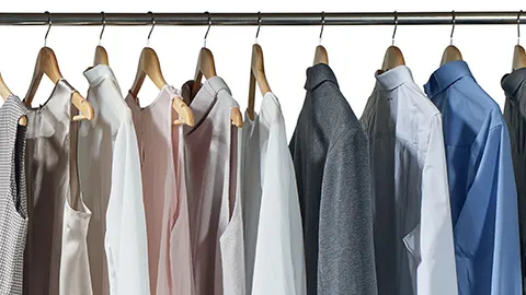Clothes hanging up