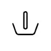 Simple black shopping cart or basket icon on white background.