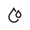 Water drop icon. Simple black and white graphic symbol.