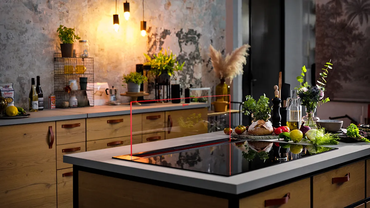 NEFF sänkbar bänkfläkt i ett modernt kök