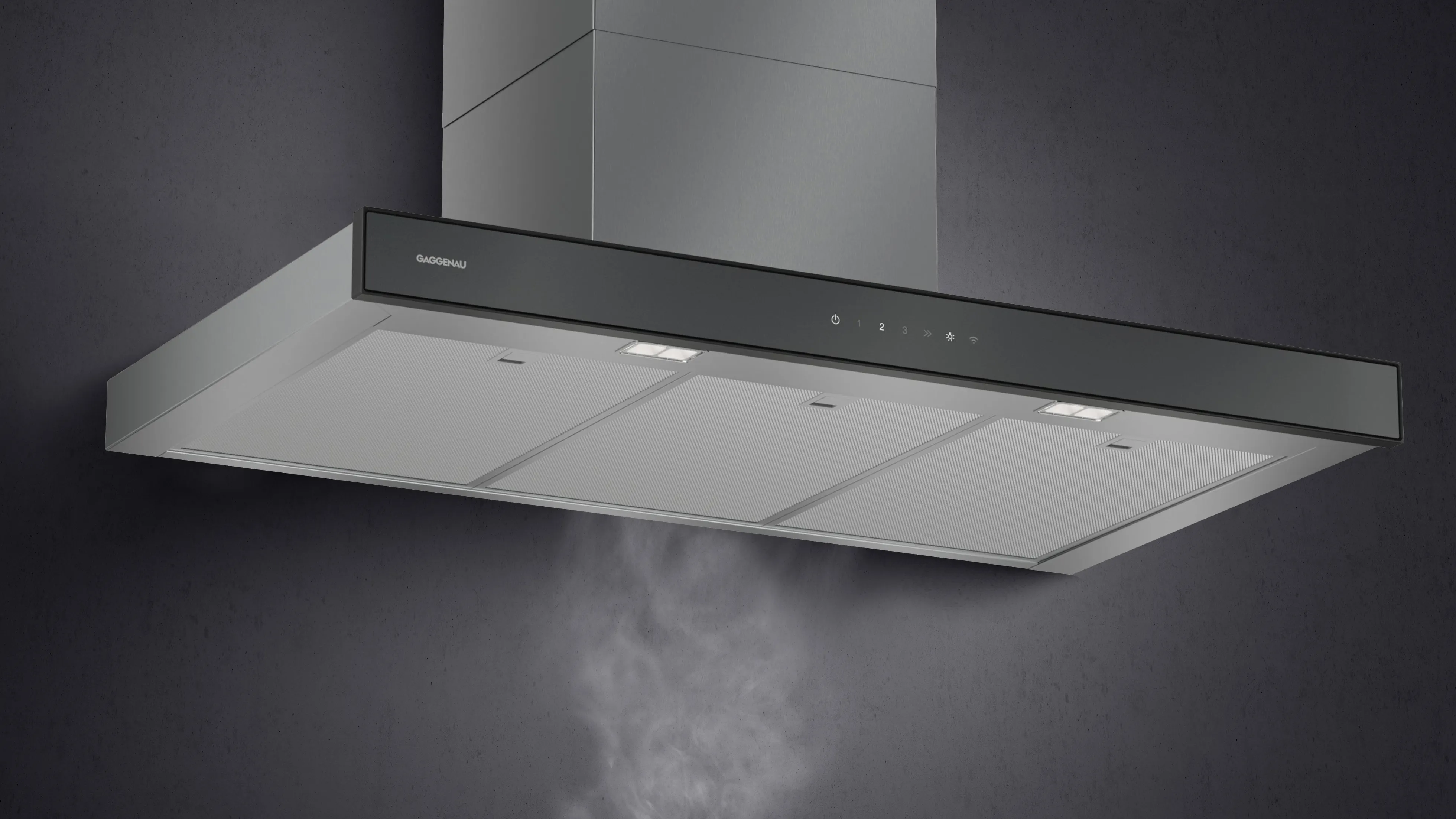 Gaggenau wall-mounted hood 200 series in a modern kitchen