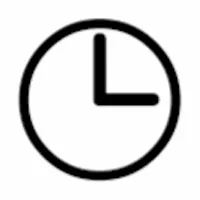 Clock icon with hour hand pointing to 12 and minute hand pointing to 3.