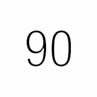 The image shows the number 90 in a simple, bold font against a plain white background.