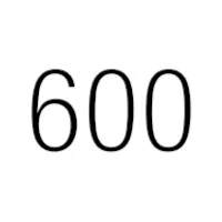 The image shows the number 600 in a simple, bold font against a plain white background.