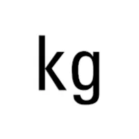 The image shows the lowercase letters "kg" in a simple, bold font against a plain background.