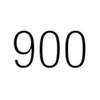 The image shows the number 900 in a simple, bold font against a plain white background.