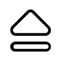 Two black geometric shapes - a triangle and a rectangle.