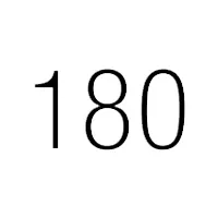 The image shows the number 180 in a simple, bold font against a plain white background.