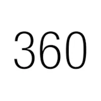 The image shows the number "360" in a simple, bold font against a plain white background.