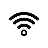 Wireless internet symbol - black Wi-Fi icon on white background.