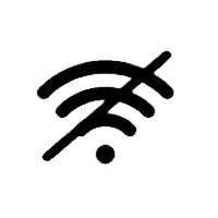 Wireless network symbol, black Wi-Fi icon on white background.