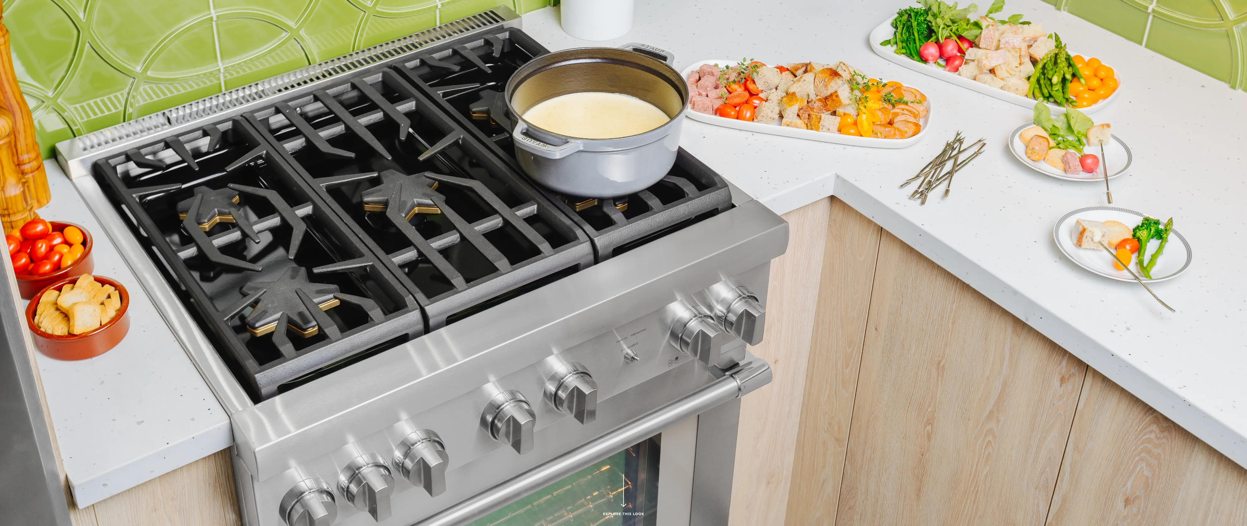 thermador 30 inch slide in ranges sauce on burner PRD305WHU