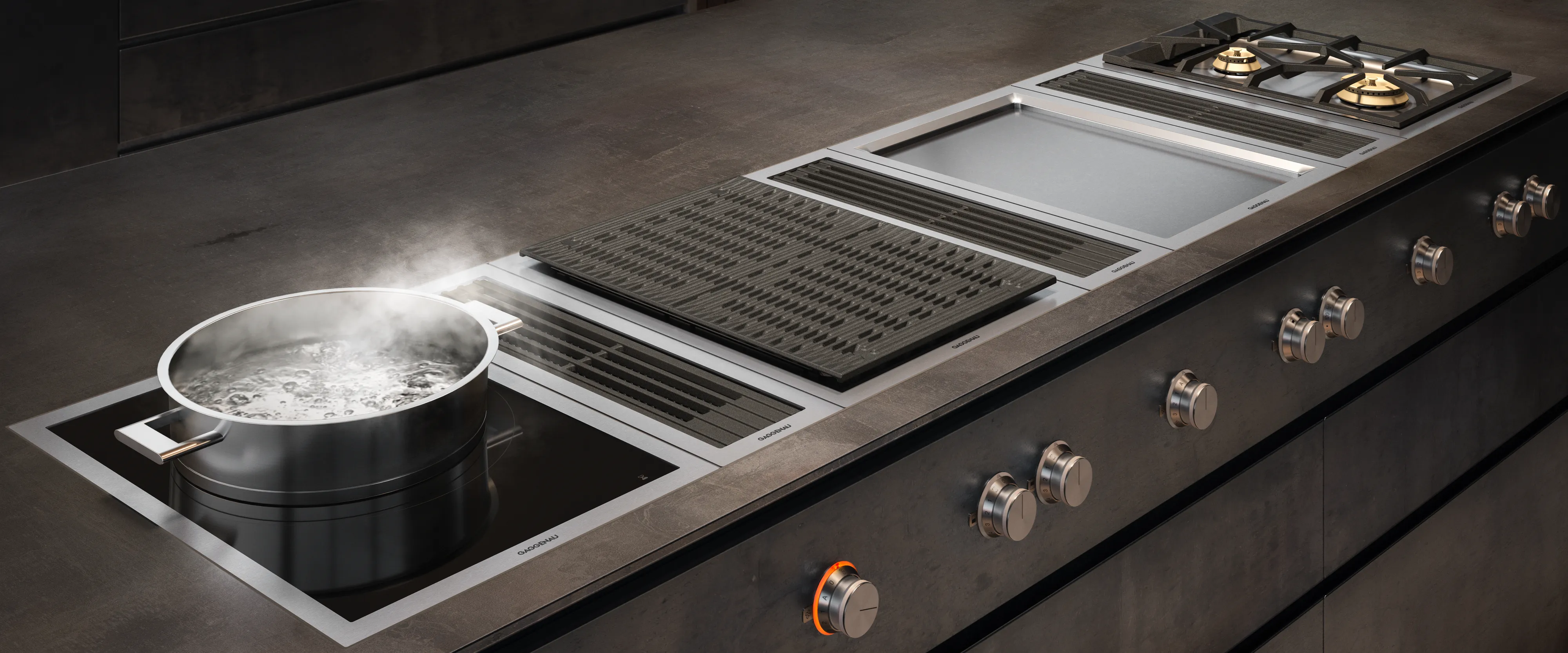 Close up of Gaggenau 400 series vario appliances