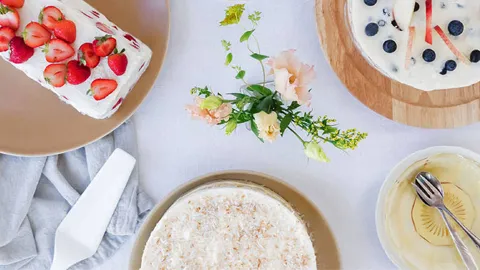 Assorted food displayed on a table