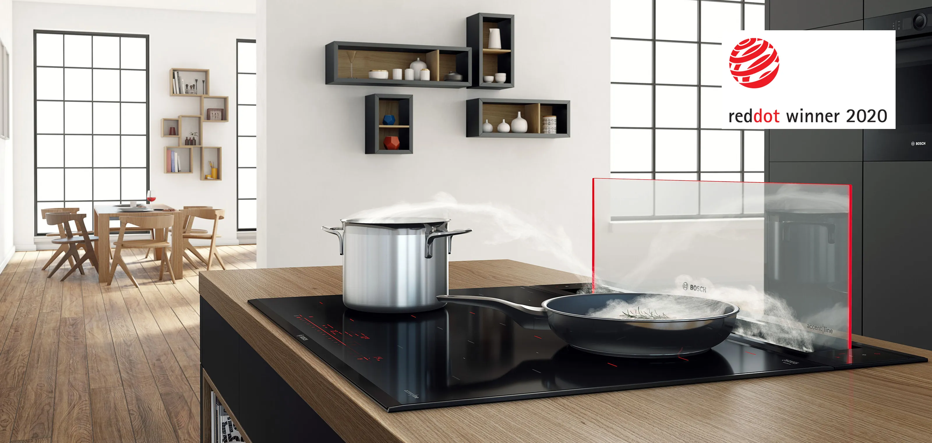 Dvižna steklena napa Bosch accent line