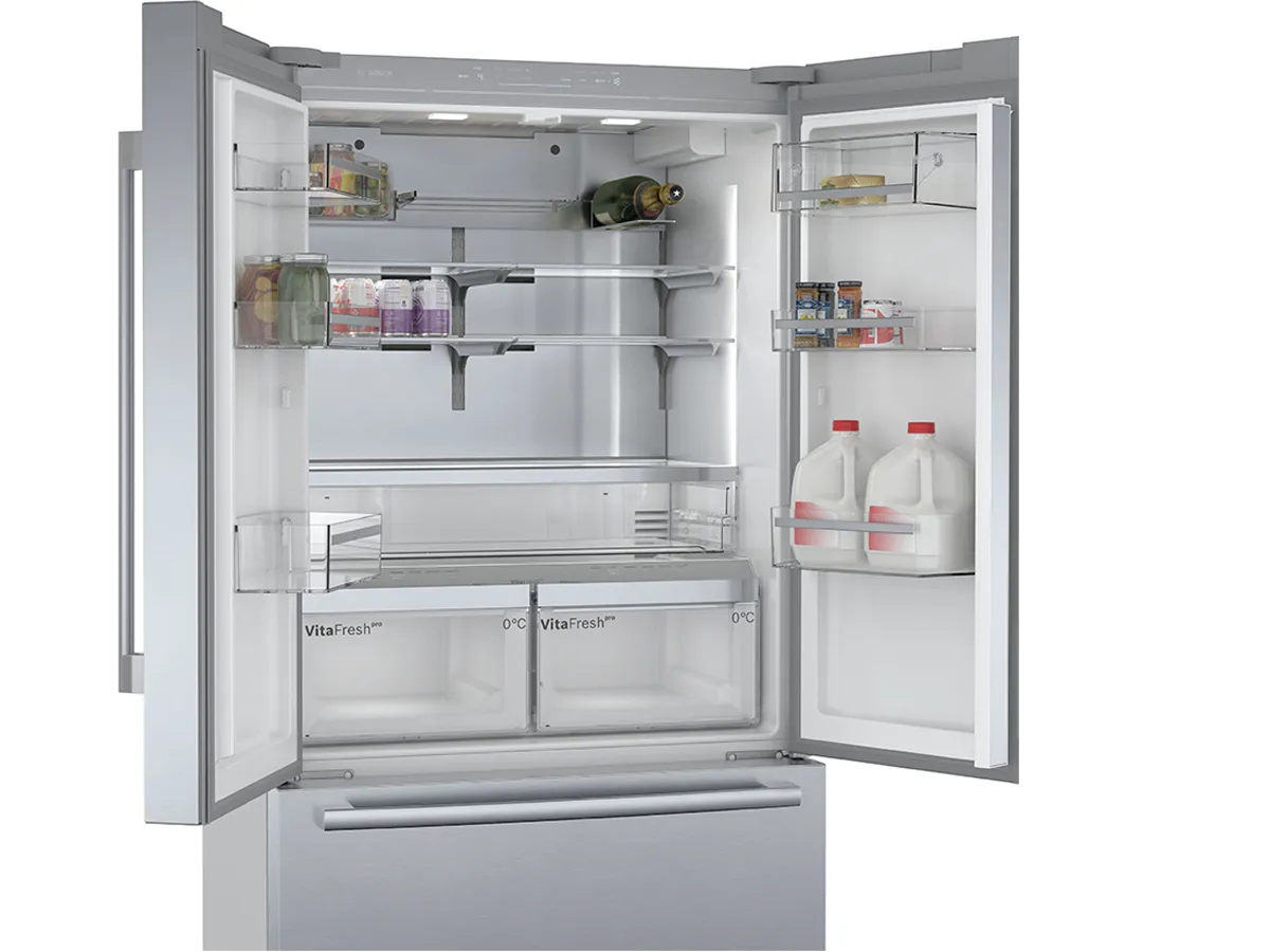 French door with open doors showing large capacity