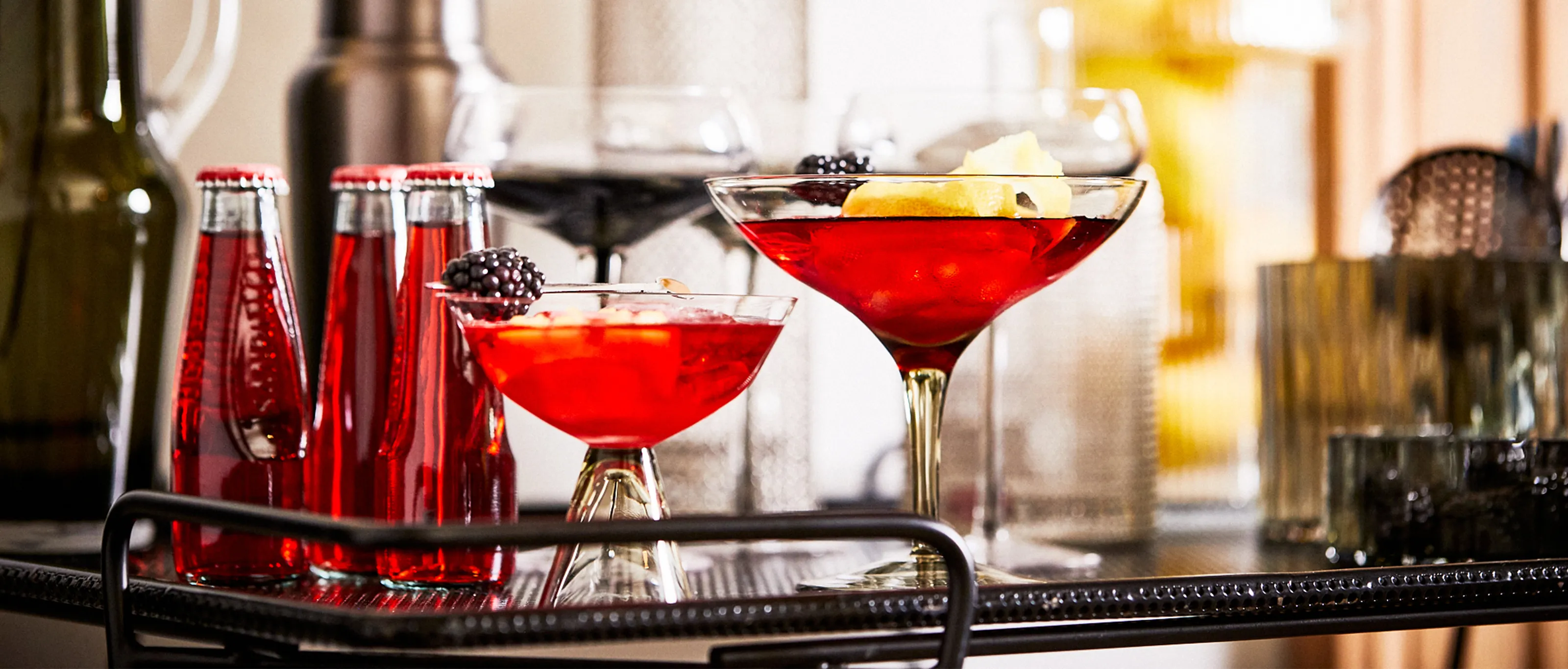 Virgin cosmo in glasses set on bar