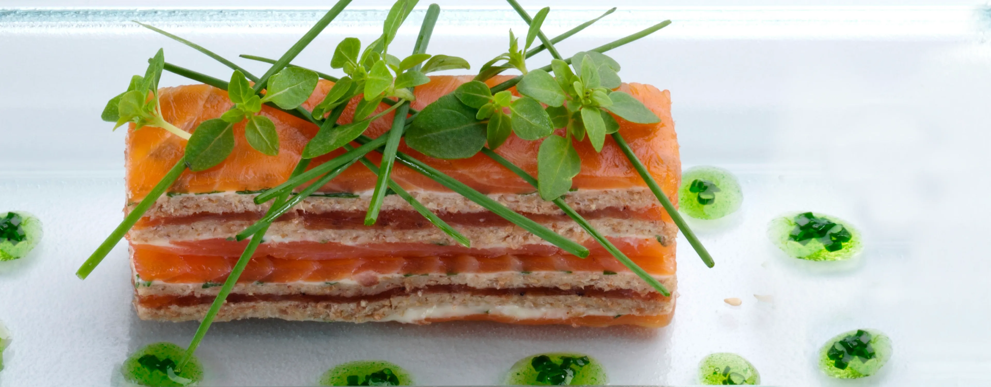 Salmon fish terrine plated dish