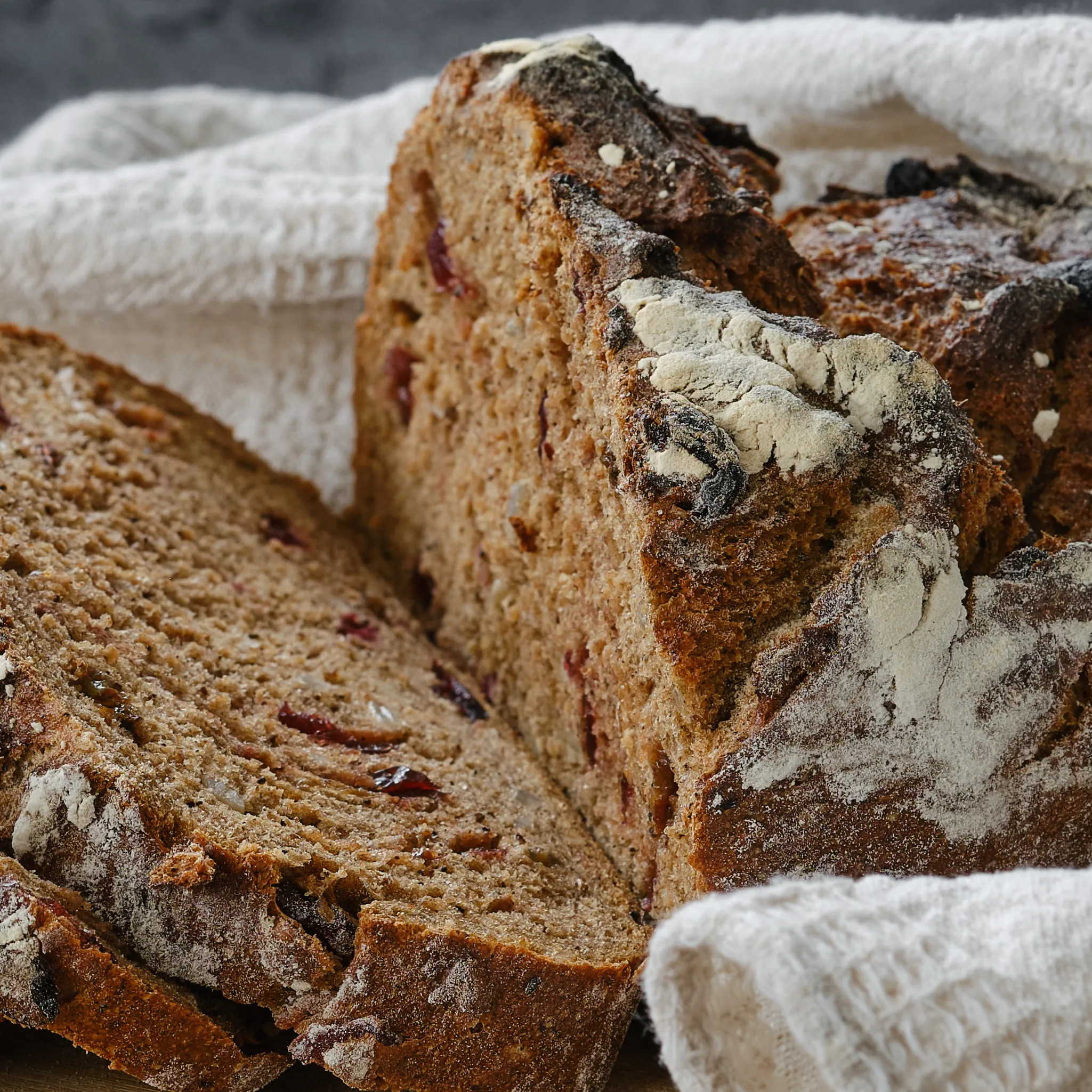 Sliced sourdough loaf