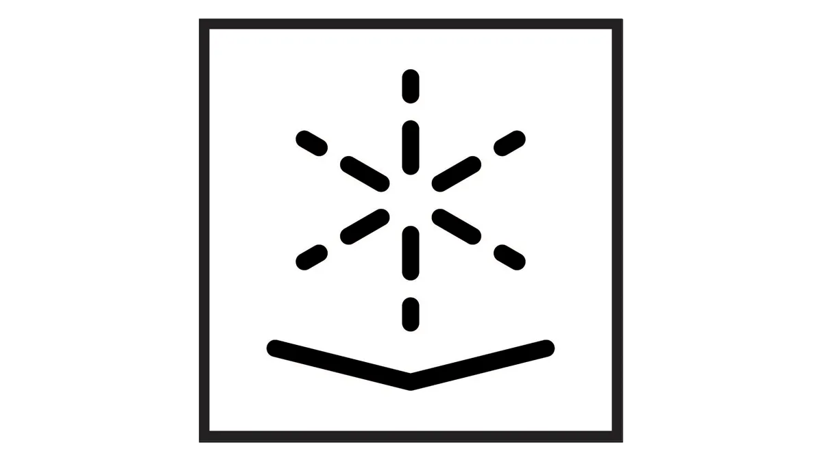 Geometric black and white image with a symmetrical star-like pattern inside a square frame.