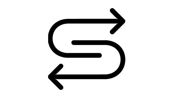Two curved arrows that form an S – the sign that your dishwasher needs a salt refill.