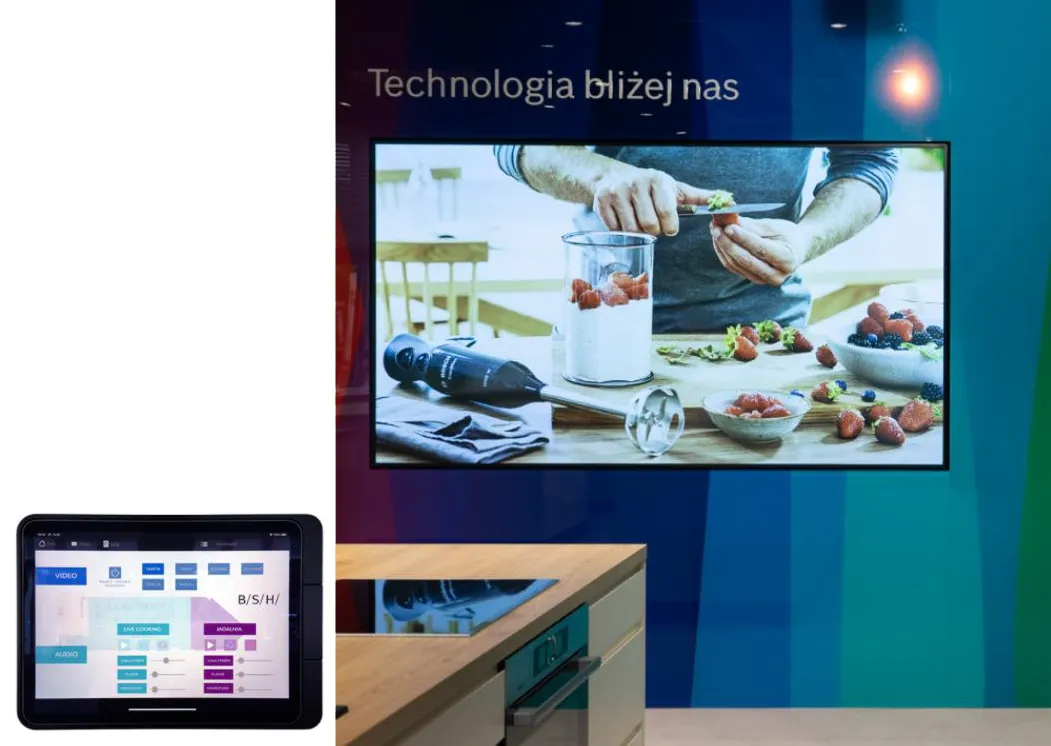 Sprzęt kuchenny, wyświetlacz cyfrowy, przygotowanie do jedzenia, technologia, blender, naczynia kuchenne, nowoczesna kuchnia.