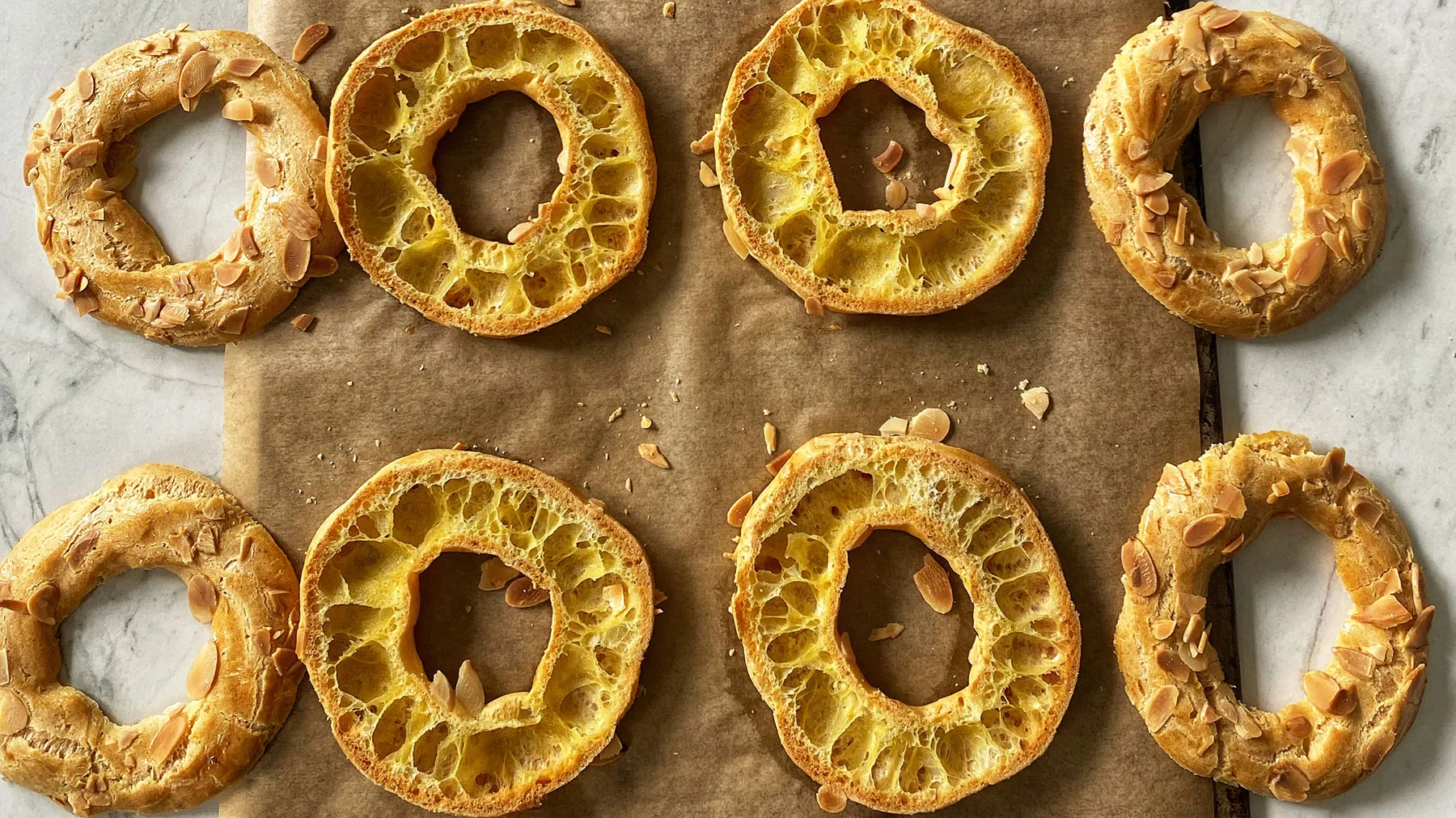 pastry sliced in half