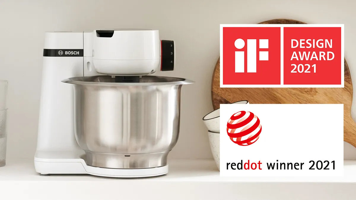 A Bosch MUM stand mixer that's won the iF and Red Dot design awards.