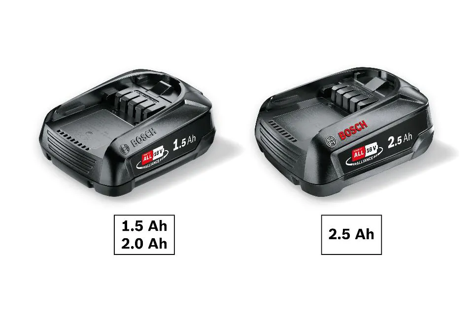 Doi acumulatori Bosch de 1.5Ah, respectiv 2.5Ah