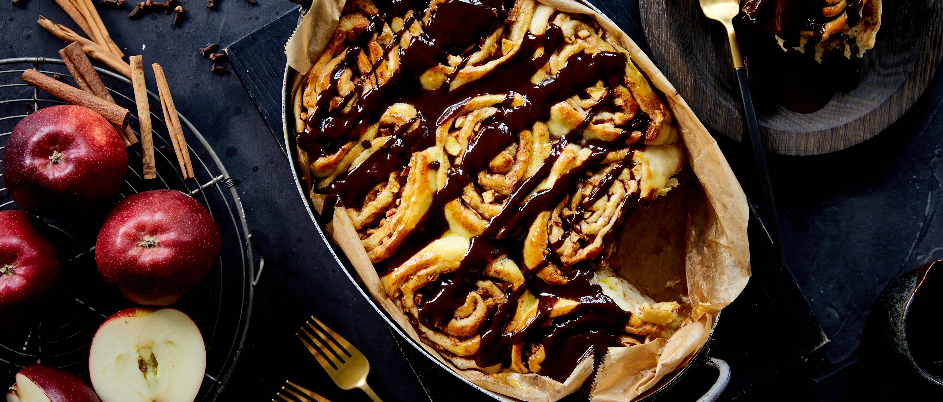 Dark Chocolate Cinnamon Rolls