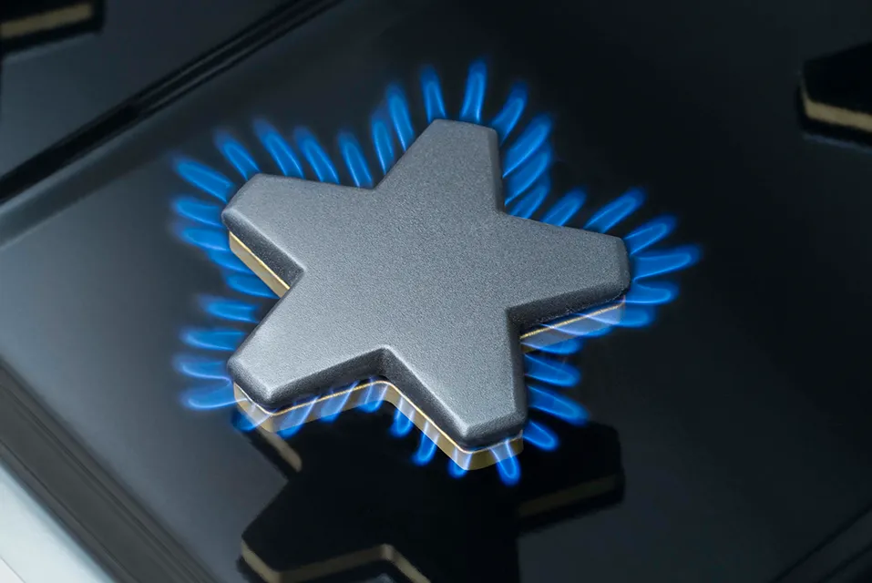 Thermador pedestal star burn with quick clean base