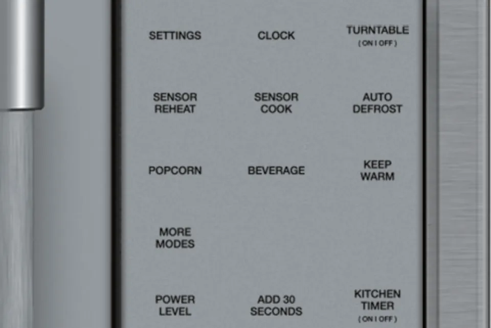 Thermador over-the-rage close up shot of control panel
